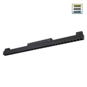 359625 SHINO NT25 158 черный Трековый светильник для низков. шинопровода с переключ. цв. темпер. IP20 LED 3000К4000К6000К 30W 48V FLUM