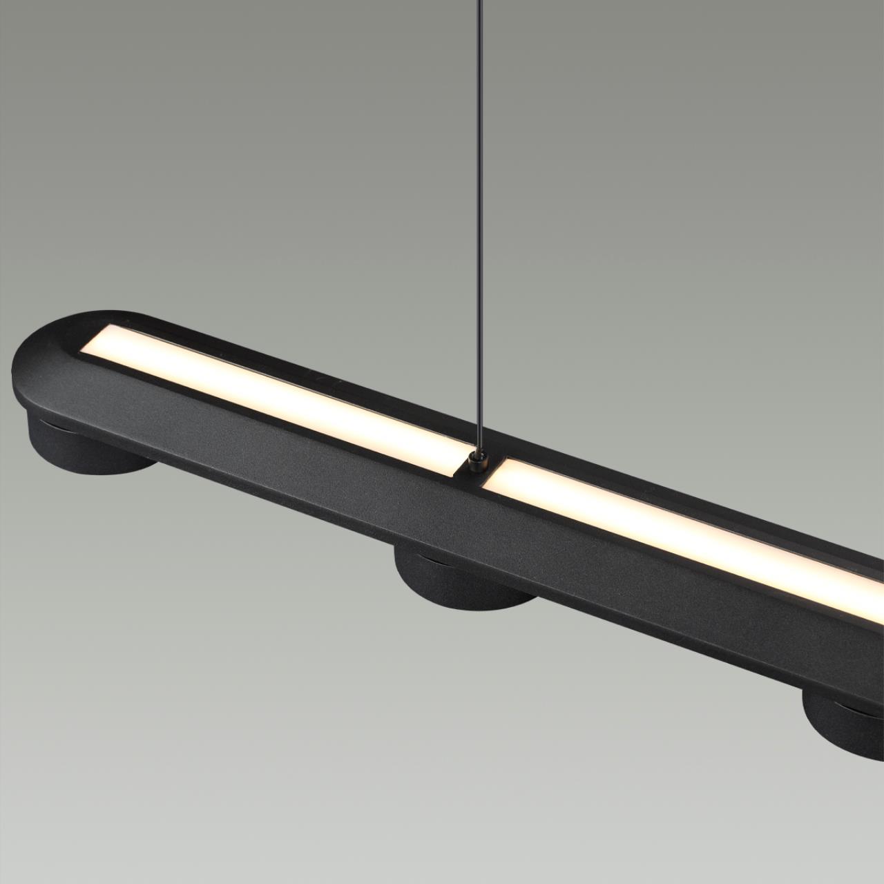 6631/64L HIGHTECH ODL24 317 металл/черный/акрил Подвесной линейный светильник IP20 LED 64W 1667Лм 3000K 220V с раздельным вкл. Верх/низ TURMAN — изображение 6