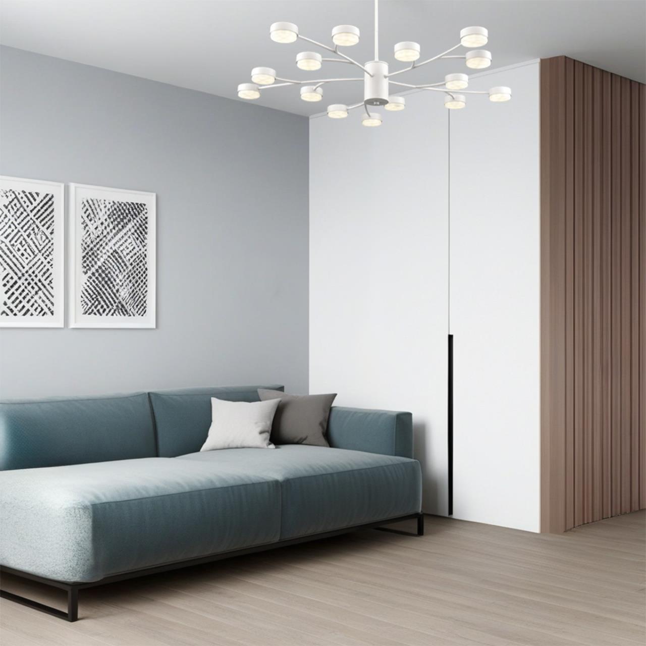 8265/15 COMFI LN26 233 металл/металл белый/белый Люстра GX53 LED 15*7W 220V TORINA — изображение 2