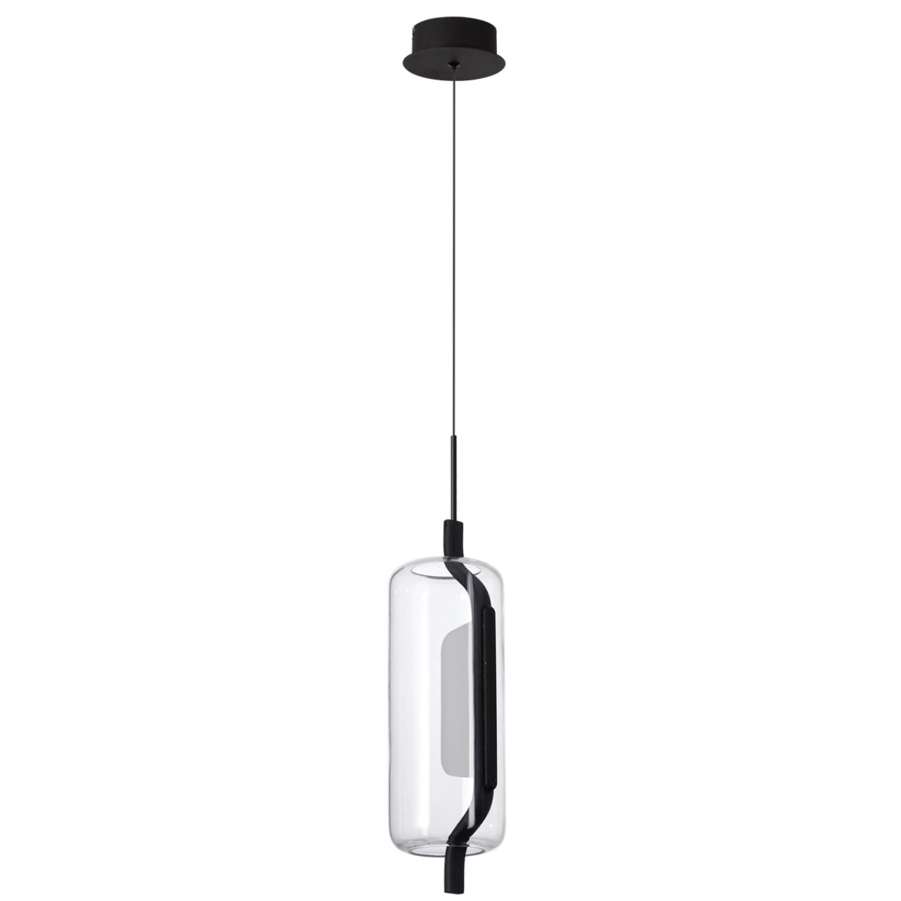 5003/10L L-VISION ODL23 391 черный матовый/прозрачный/стекло Подвес LED 10W 3000K KAVIA
