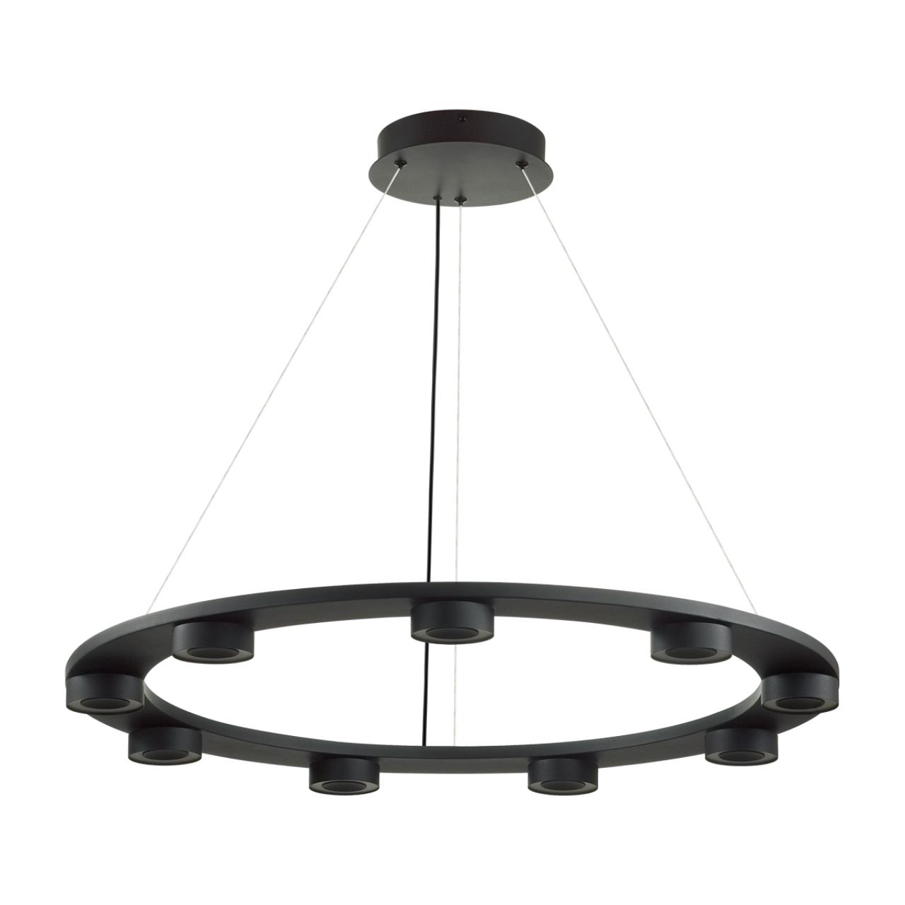 6631/75L HIGHTECH ODL24 317 металл/черный/акрил Подвесной круглой светильник IP20 LED 75W 1952Лм 3000K 220V с раздельным вкл. Верх/низ TURMAN