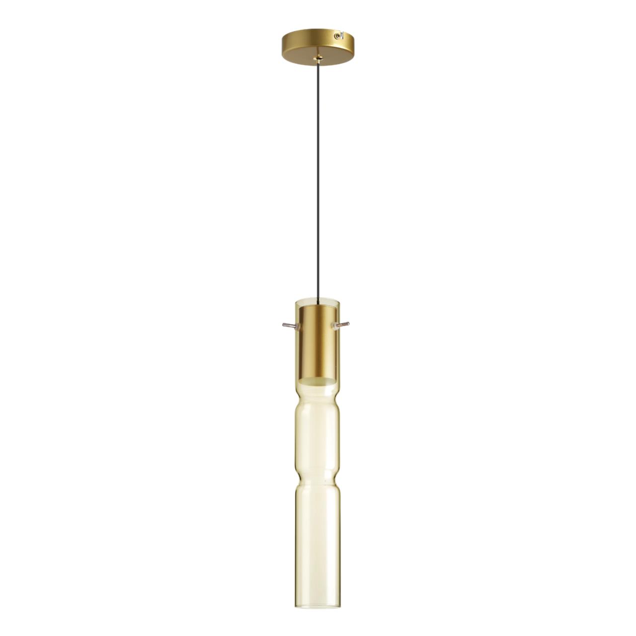 5059/5LA PENDANT ODL24 385 золотой/янтарный/металл/стекло Подвес LED 5W 3000K SCROW