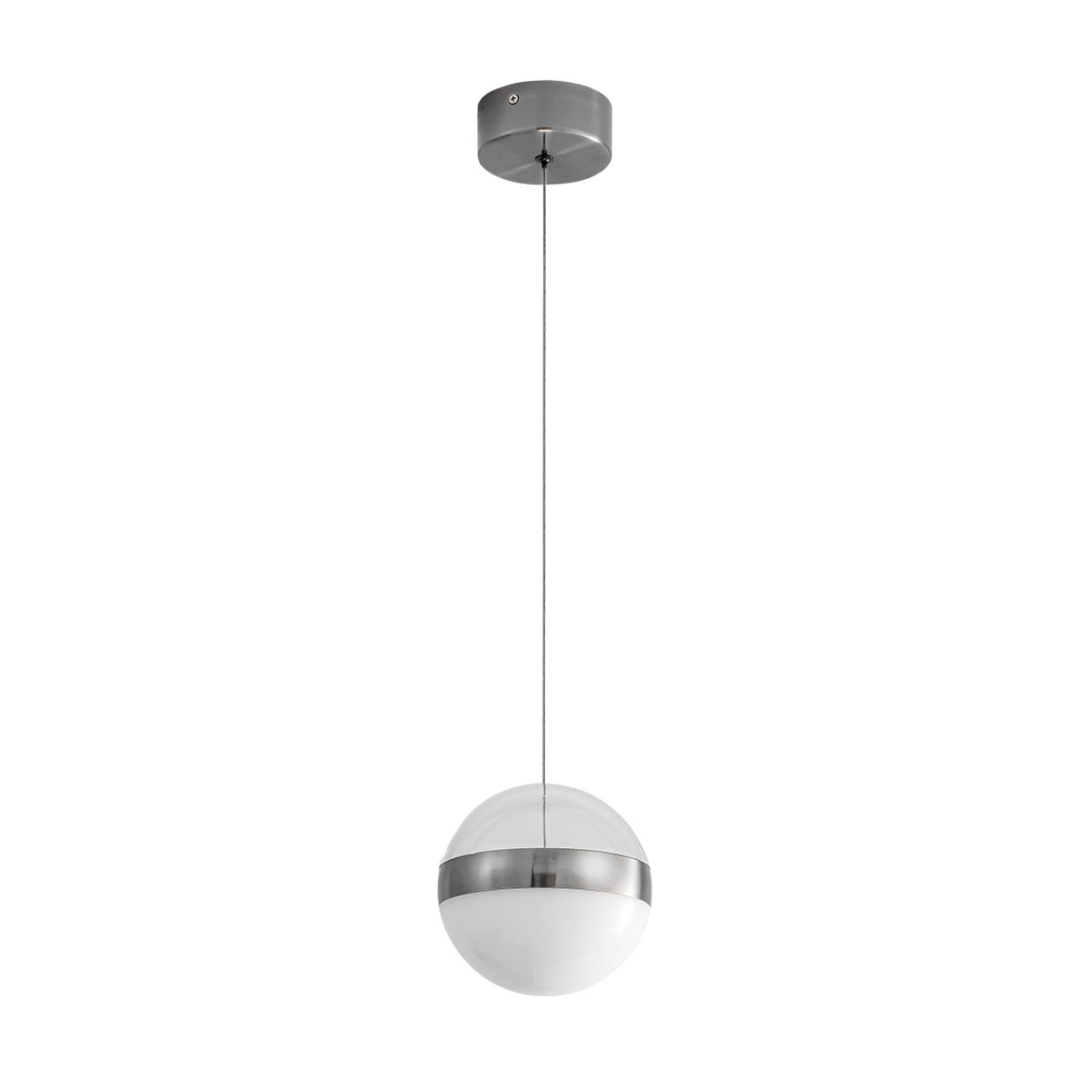 5037/12L L-VISION ODL24 355 никель/прозрачн/молочный/металл/акрил Подвес LED 12W 4000K 600лм RONI