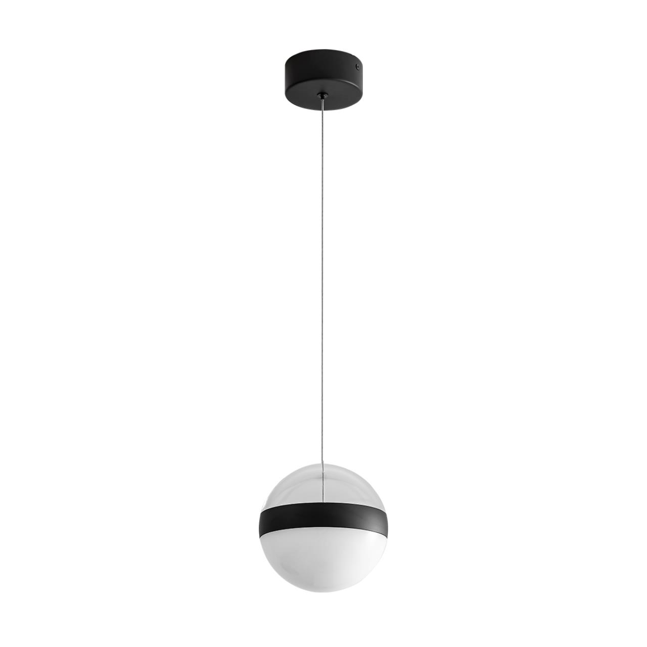 5075/12L L-VISION ODL24 355 черный/прозрачн./молочный/металл/акрил Подвес LED 12W 4000K 600лм RONI