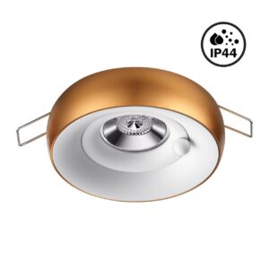 370800 SPOT NT21 597 белый/матовое золото Светильник встраиваемый влагозащищенный IP44 GU10 50W 220V WATER
