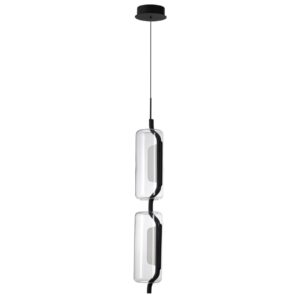 5003/20L L-VISION ODL23 391 черный матовый/прозрачный/стекло Подвес LED 20W 3000K KAVIA