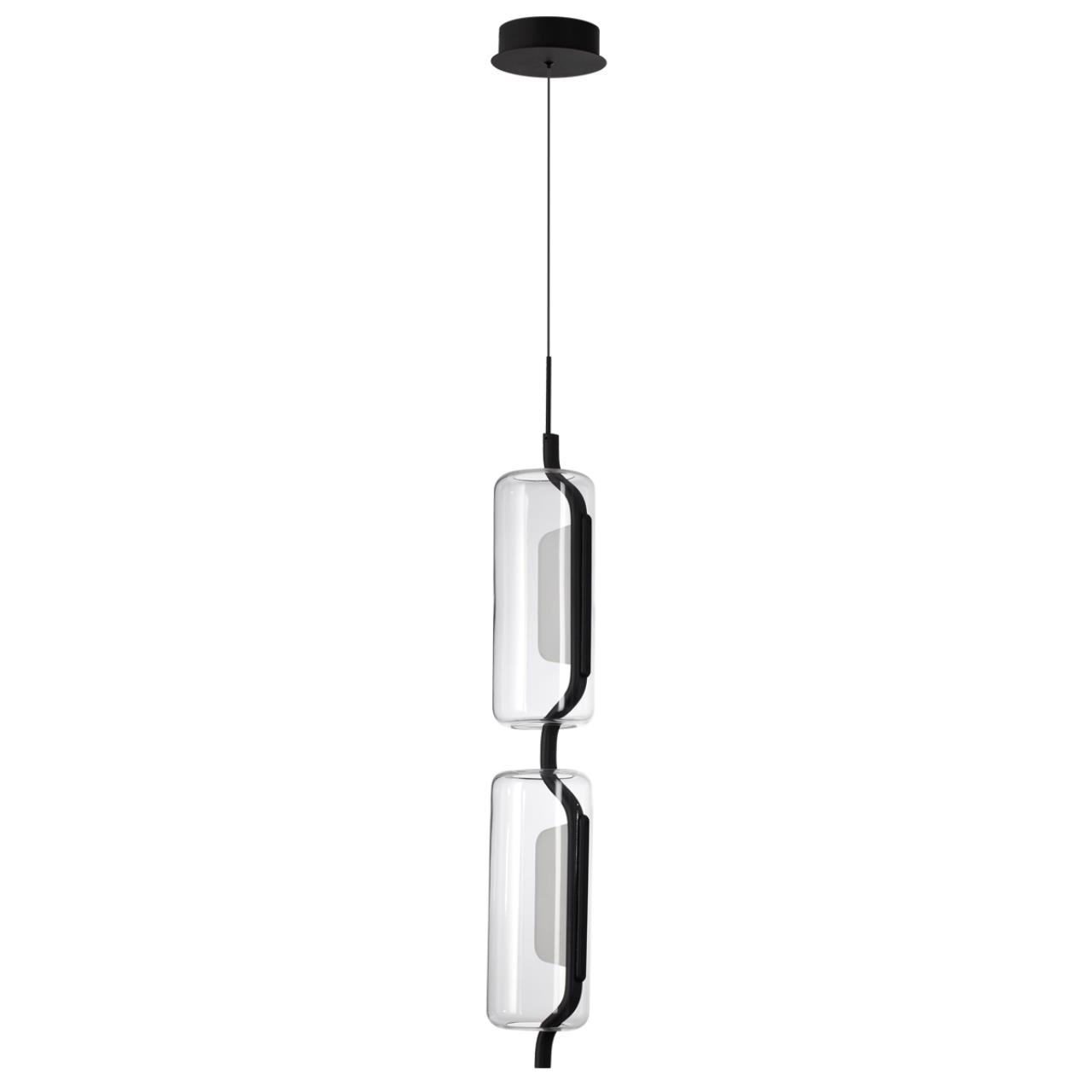 5003/20L L-VISION ODL23 391 черный матовый/прозрачный/стекло Подвес LED 20W 3000K KAVIA
