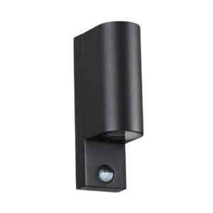 4390/2W HIGHTECH ODL23 000 черный/металл/пвх стойкий к УФ излучению Настенный светильник с датчиком движения IP44 LED GU10 14W MOTTO