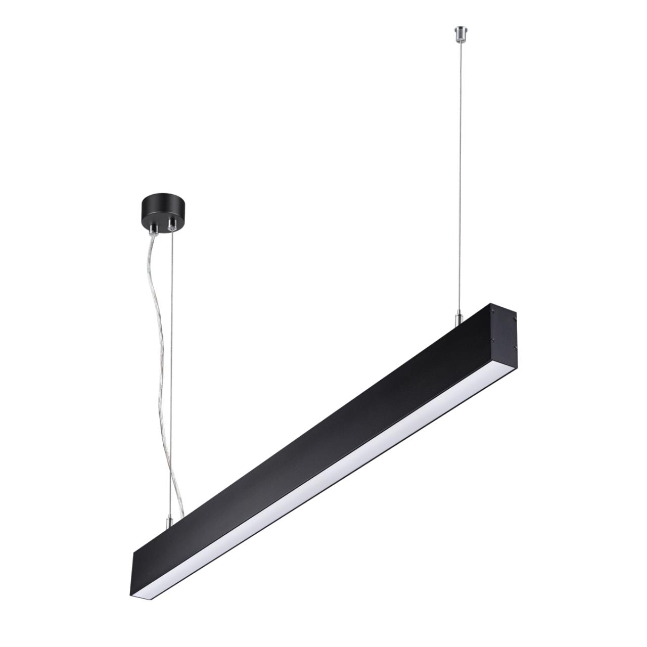 358880 OVER NT22 406 черный Светильник подвесной светодиодный (длина подвесов 1,2м) IP20 LED 4000K 30W вниз + 12W вверх 220V ITER