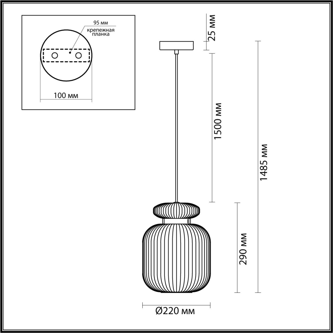 5042/1A PENDANT ODL24 373 античн.бронза/янтарный/металл/стекло/эко.кожа Подвес E27 1*60W JUGI — изображение 2