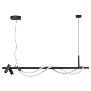 4391/30L HIGHTECH ODL24 301 черный/металл/канат Подвесной св-к с раздельн. вкл IP20 LED 30W 1200Лм 4000K CORDA