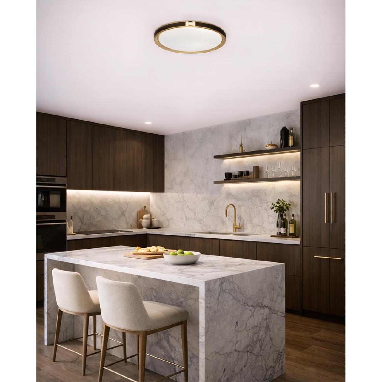 7667/DL COLOR SN 132 Светильник пластик/белый/черный/золотой LED 48Вт 4000К D405 IP43 FAVEMO BLACK