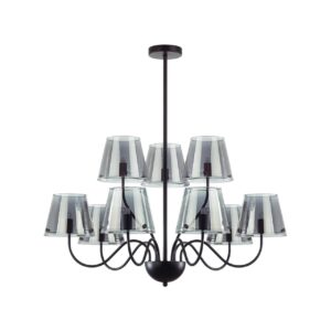 6570/9C MODERNI LN26 212 черный/дымчатый/металл/стекло Люстра потолочная G9 9*20W 220V SMOKY