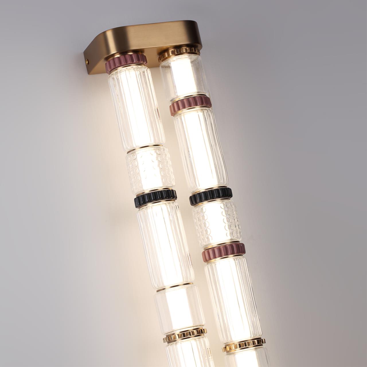 5455/60WL L-VISION ODL_EX26 043 сатин.латунь/терракот/черный Настенный светильник LED 60W 4000K COLLIER — изображение 4