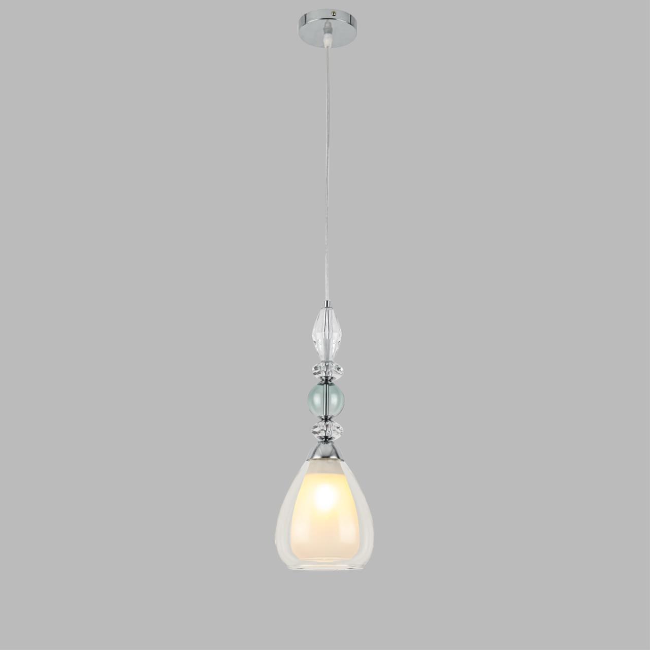 8293/1A MODERNI LN26 367 хром/белый/прозрачный, металл/стекло/хрусталь Подвес E27 1*60W 220V GANNA — изображение 2