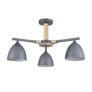 8096/3C MODERNI LN26 339 серый/серый металл, дерево/металл Люстра потолочная Е27 3*60W 220V COLANGE