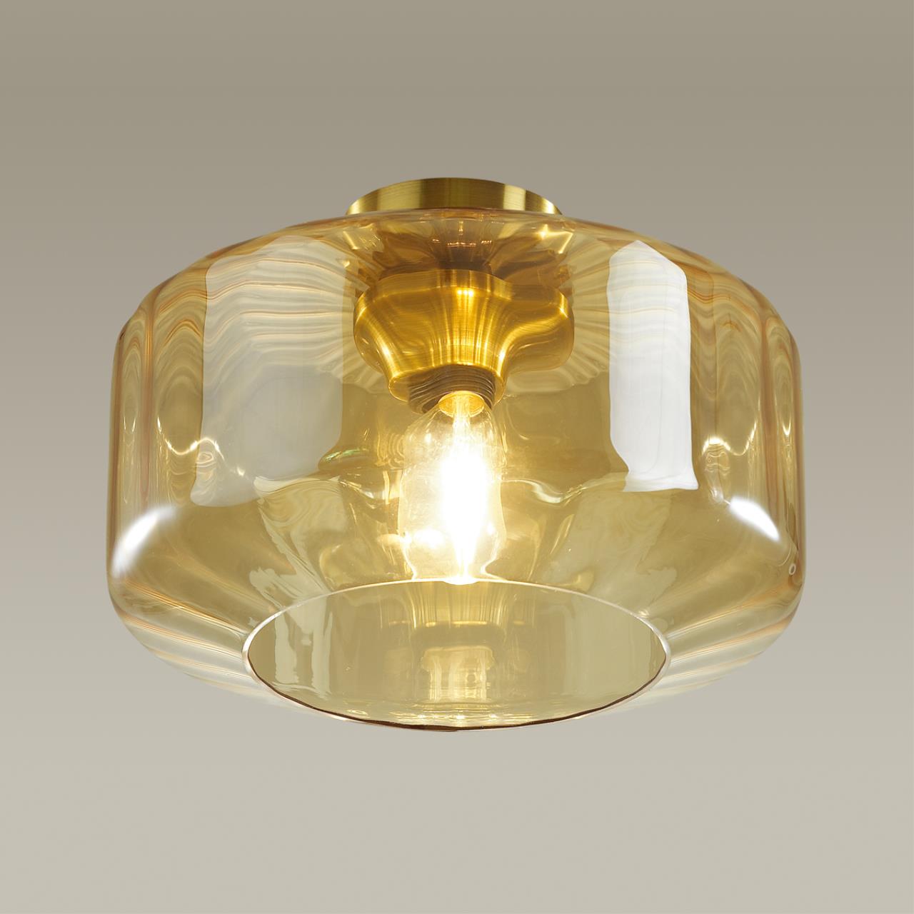4747/1C PENDANT ODL21 409 янтарный/бронзовый Светильник потолочный E27 1*60W BINGA — изображение 4