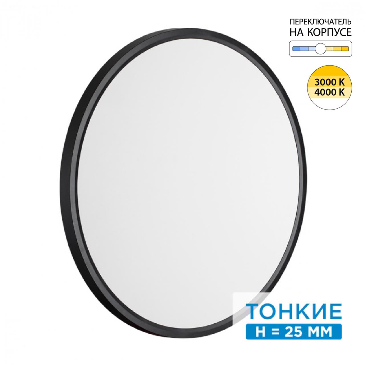 7660/40L MITRA LED SN 554 Светильник пластик/белый/черный LED 40Вт 3000/4000K D495 IP40 ALFA BLACK