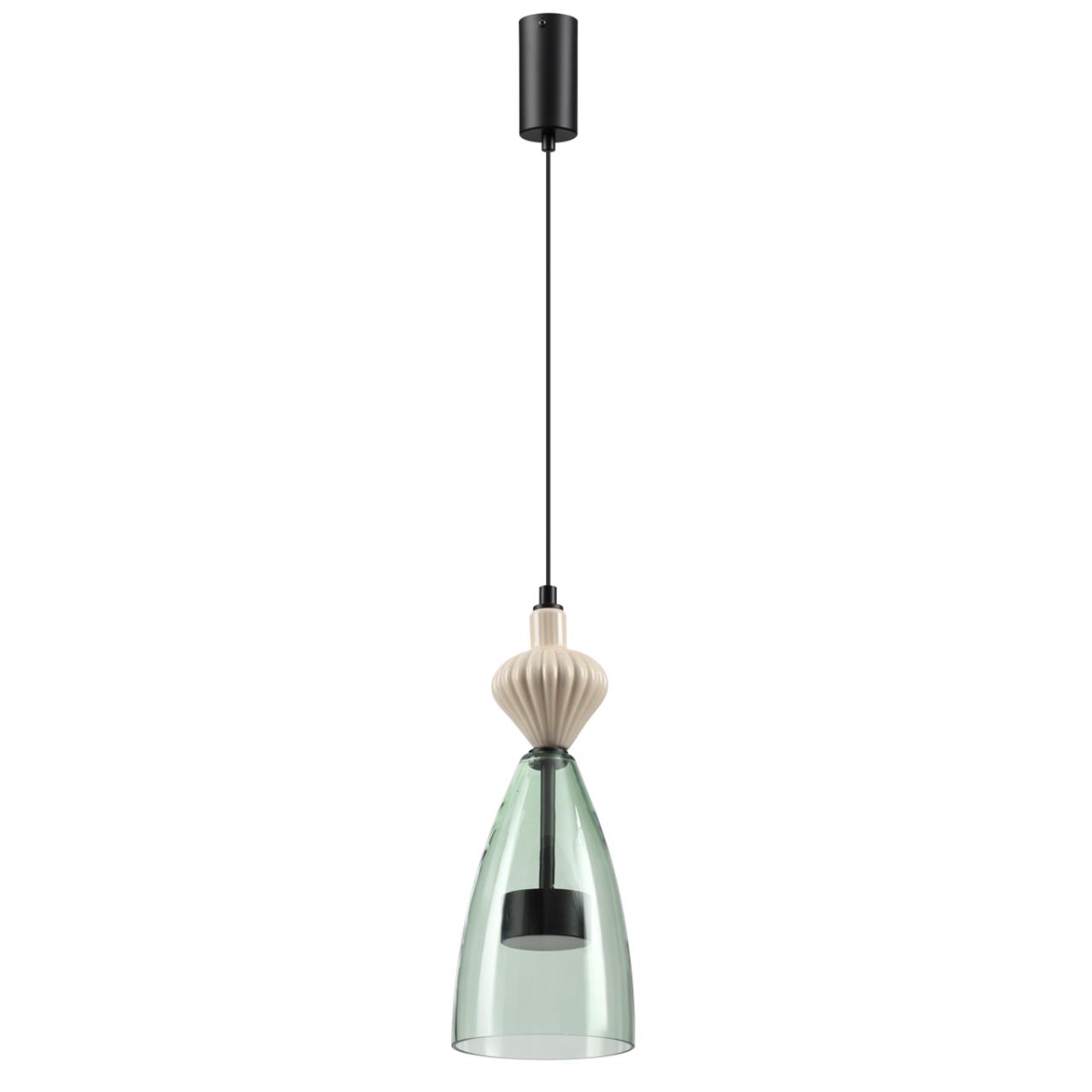 5046/12LC L-VISION ODL24 369 черный/зеленый/металл/стекло/керамика Подвес LED 12W 4000К 1400Лм PALLETA