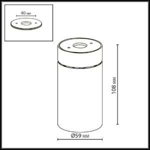 7132/7CL HIGHTECH ODL26 325 Потолочный светильник черный/металл IP20 LED 7W 525Лм 3000K 36° 220-240V TURNO