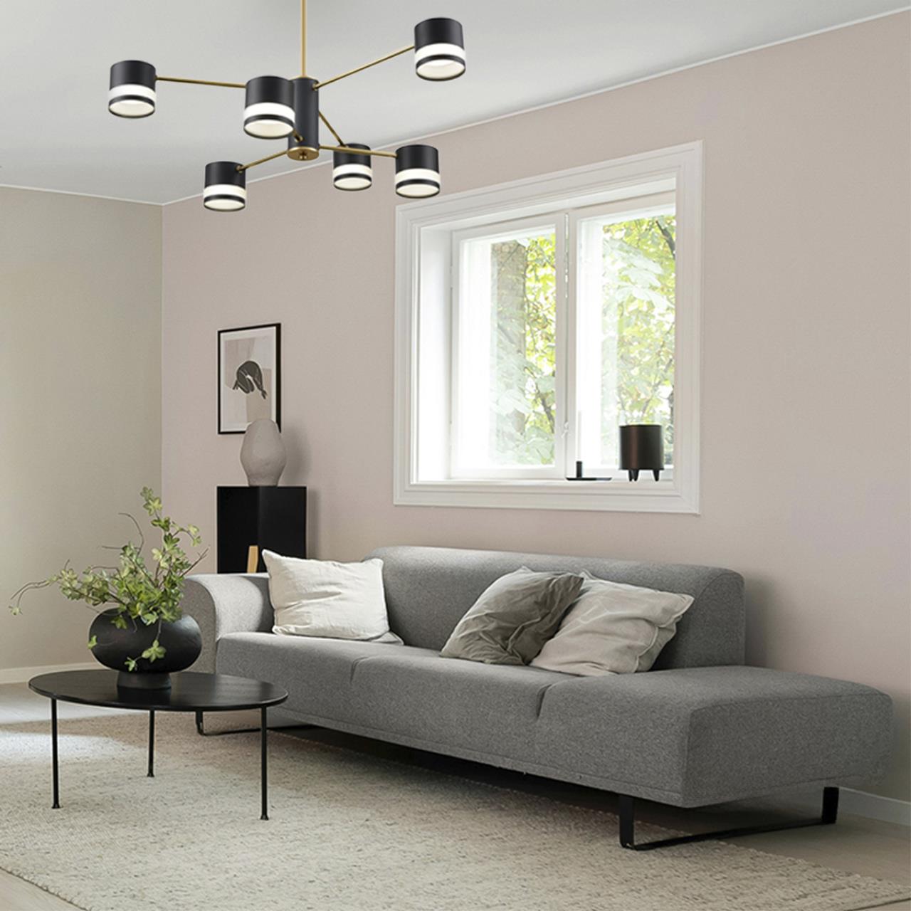 8240/6C COMFI LN26 239 черный/латунь, металл/акрил Люстра потолочная LED GX53 6*7W 220V LANIKA