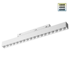 359622 SHINO NT25 158 белый Трековый светильник для низков. шинопровода с переключ. цв. темпер. IP20 LED 3000К4000К6000К 18W 48V FLUM