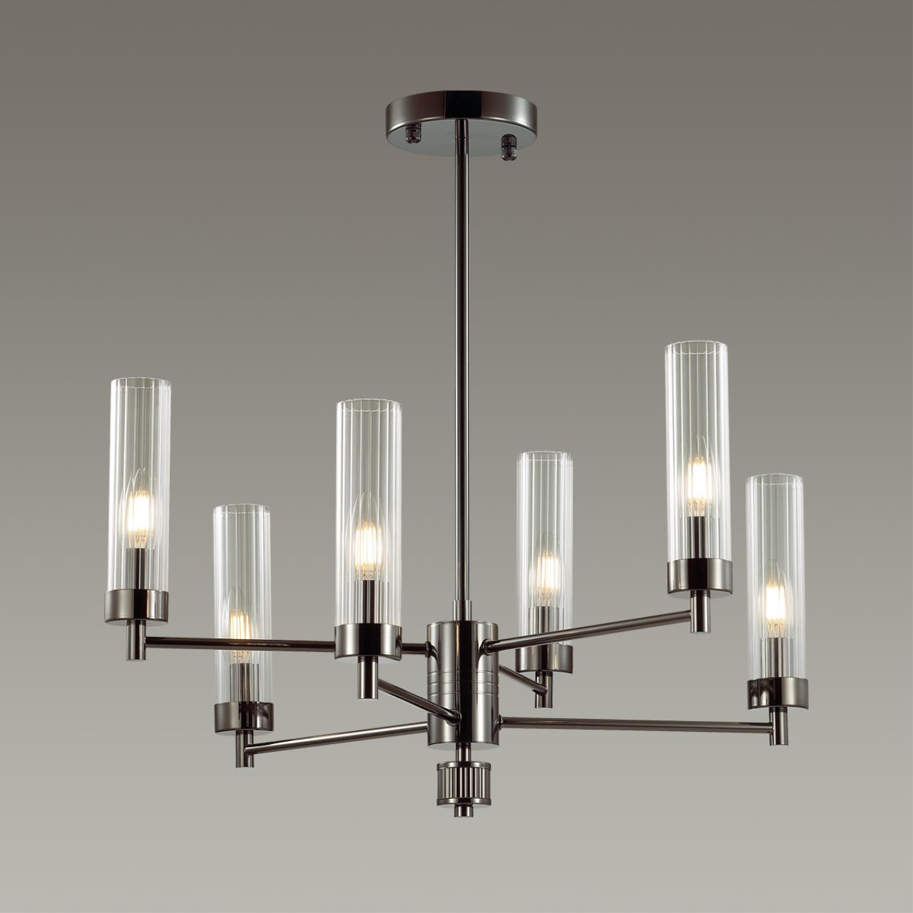 5275/6C CLASSI LN26 104 черный хром Люстра потолочная E14 6*40W 220V KAMILLA — изображение 4