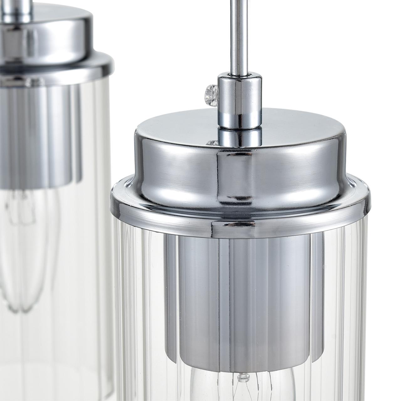 8102/3A COMFI LN26 408 хром/прозрачный металл/металл Подвес Е14 3*40W 220V ISHA — изображение 2