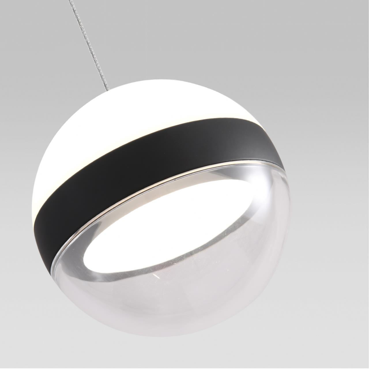 5075/9L L-VISION ODL24 355 черный/прозрачн./молочный/металл/акрил Подвес LED 9W 4000K 480лм RONI — изображение 6