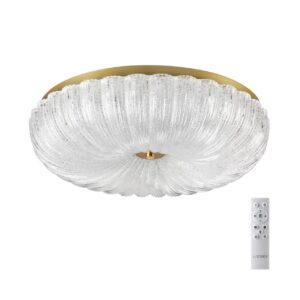 7719/60L PIKO LED SN 567 Светильник металл/стекло/прозрачный/золотой LED 60Вт 3000-6500K D500 IP20 пульт ДУ TESORO