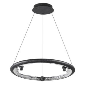7001/44L HIGHTECH ODL25 000 Подвесной светильник черный ice crack/акрил разд. Вкл. с ПДУ IP20 LED 44W 1309Лм 3000/3800/4800K CRI > 90 CAYON