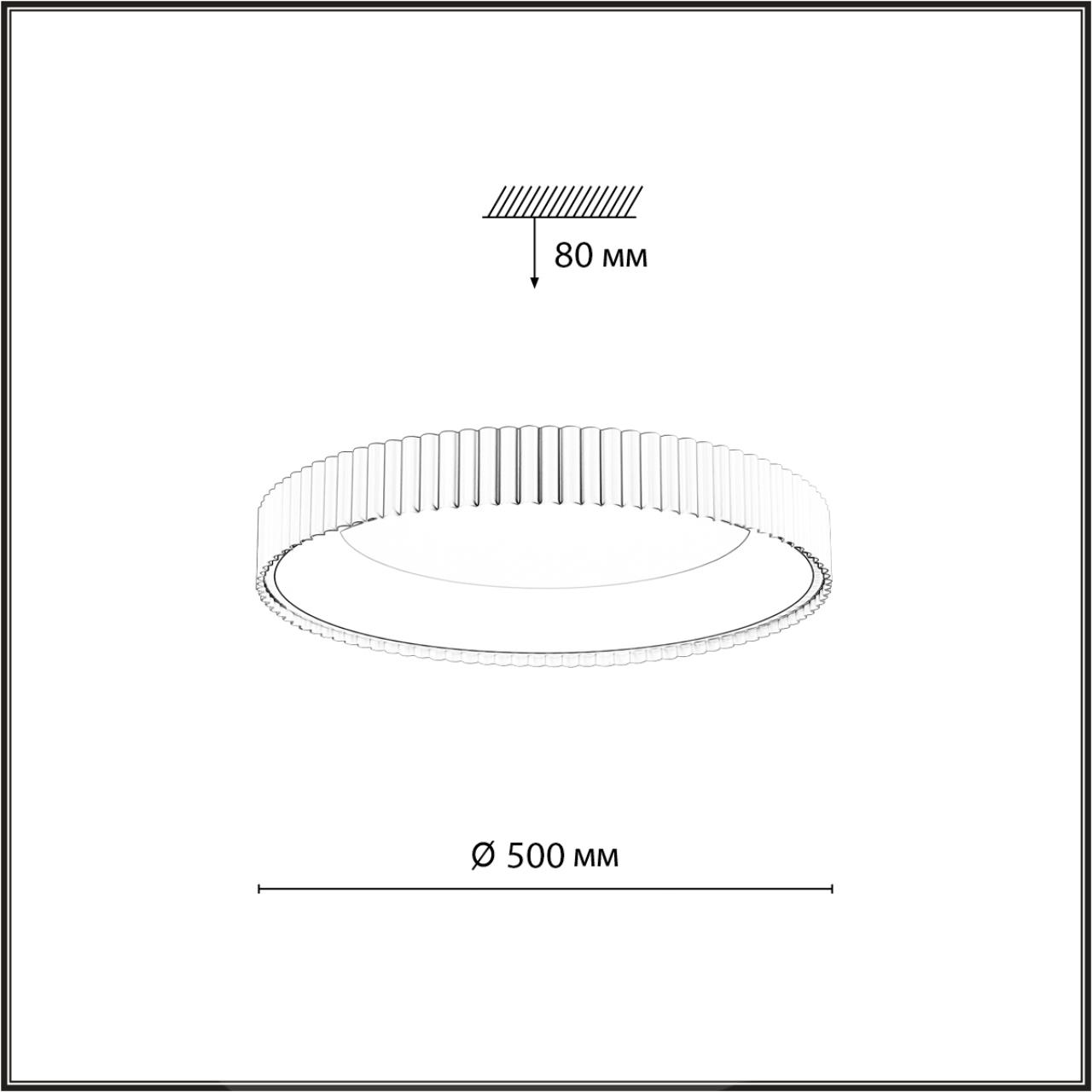 7763/56L AVRA LED SN 576 Светильник металл/белый LED 56Вт 3000/4000/6000K D500 IP43 ССТ SHARMEL — изображение 2