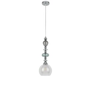 8294/1A MODERNI LN26 367 хром/белый/прозрачный, металл/стекло/хрусталь Подвес E27 1*60W 220V GANNA
