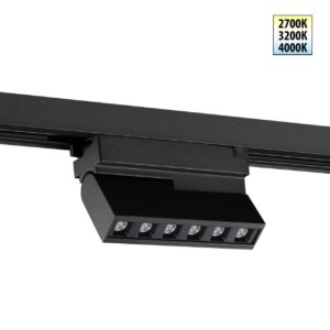 359735 PORT NT25 240 черный Светильник однофазный двухжильный трековый с переключ. цв. температуры IP20 LED 6W 180-265V 2700К/3200К/4000К EOS
