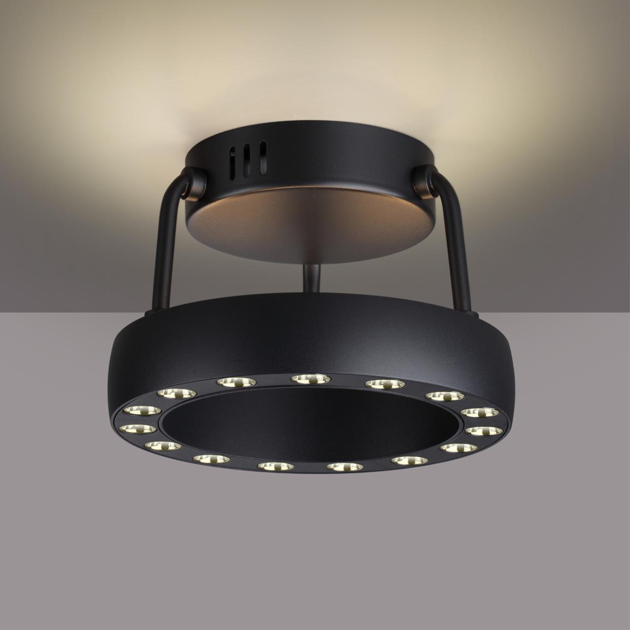 359398 OVER NT24 278 черный Светильник накладной светодиодный IP20 LED 12W вниз/5W вверх 220V 1360Лм 3000K TURN — изображение 3